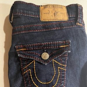 RED & YELLOW TRUE RELIGION JEANS